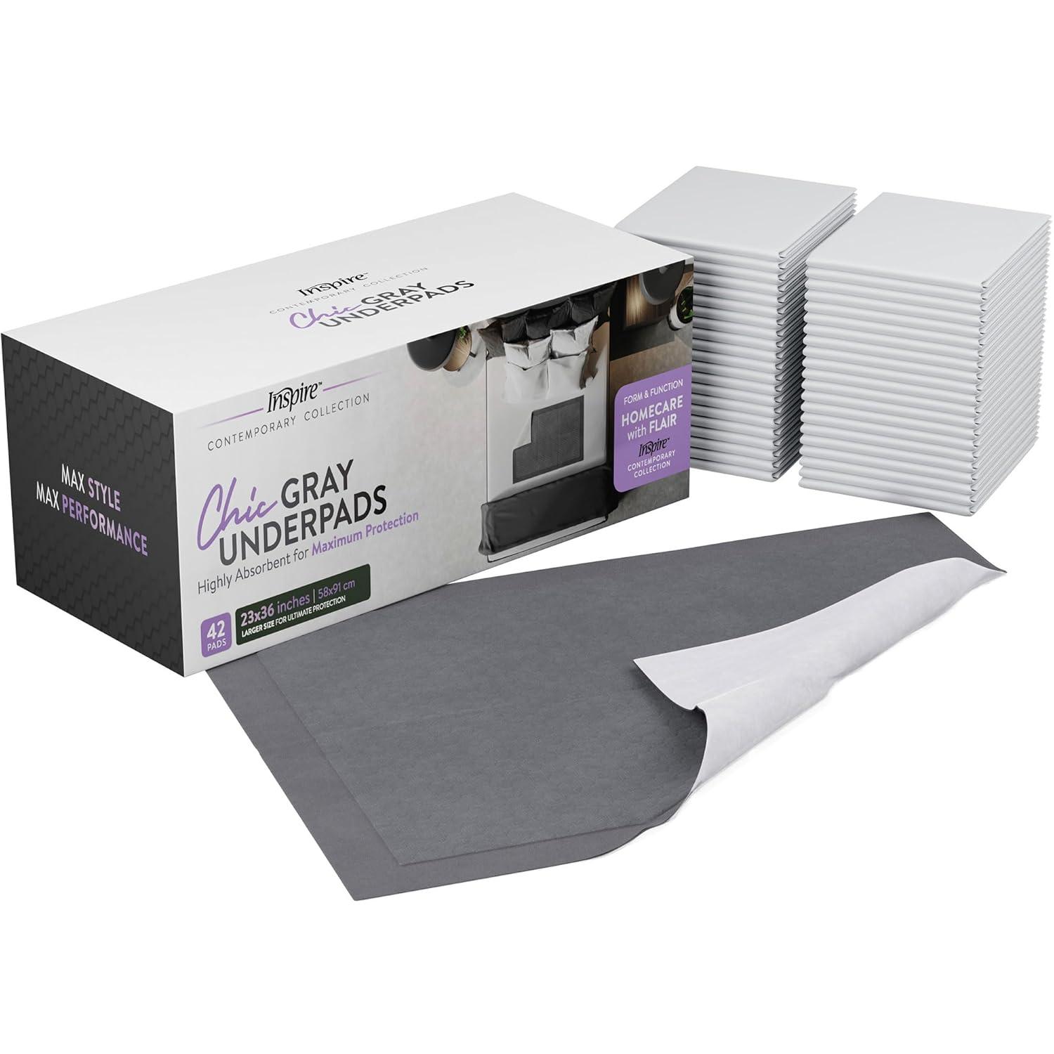 image:imageInspire 46 Count 36 x 36 Ultra Absorbent Underpads for Incontinence Waterproof Bed Pads Leakproof Quick Drying Hospital Bed Pads Disposable Adult Mattress Protector XXL Chucks Pads23 x 36 Pack of 42