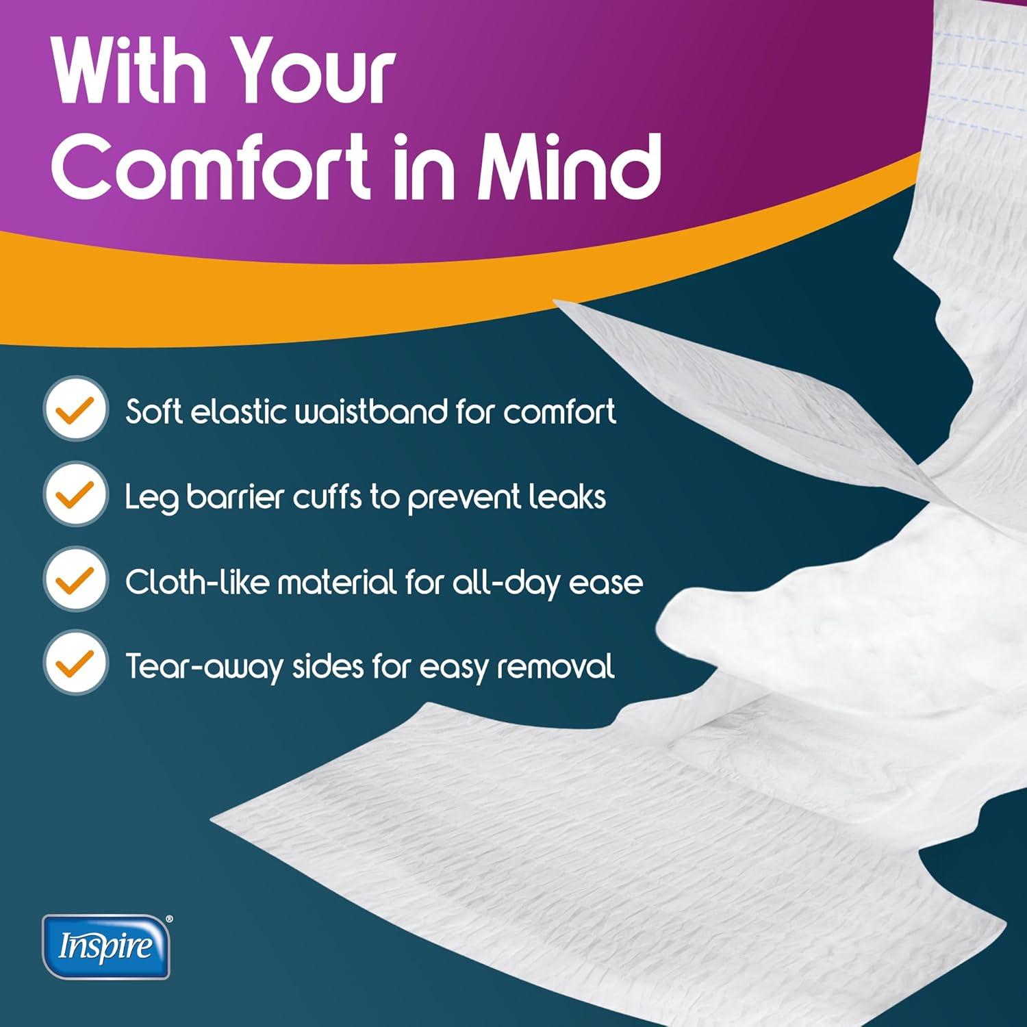 image:imageInspire Adult Diapers Women or Men MAX Absorbency Our Most Absorbent and Dry Incontinence Underwear for Women or Men Leak Proof Diaper Overnight or Daytime for HeavySmall 20 Count