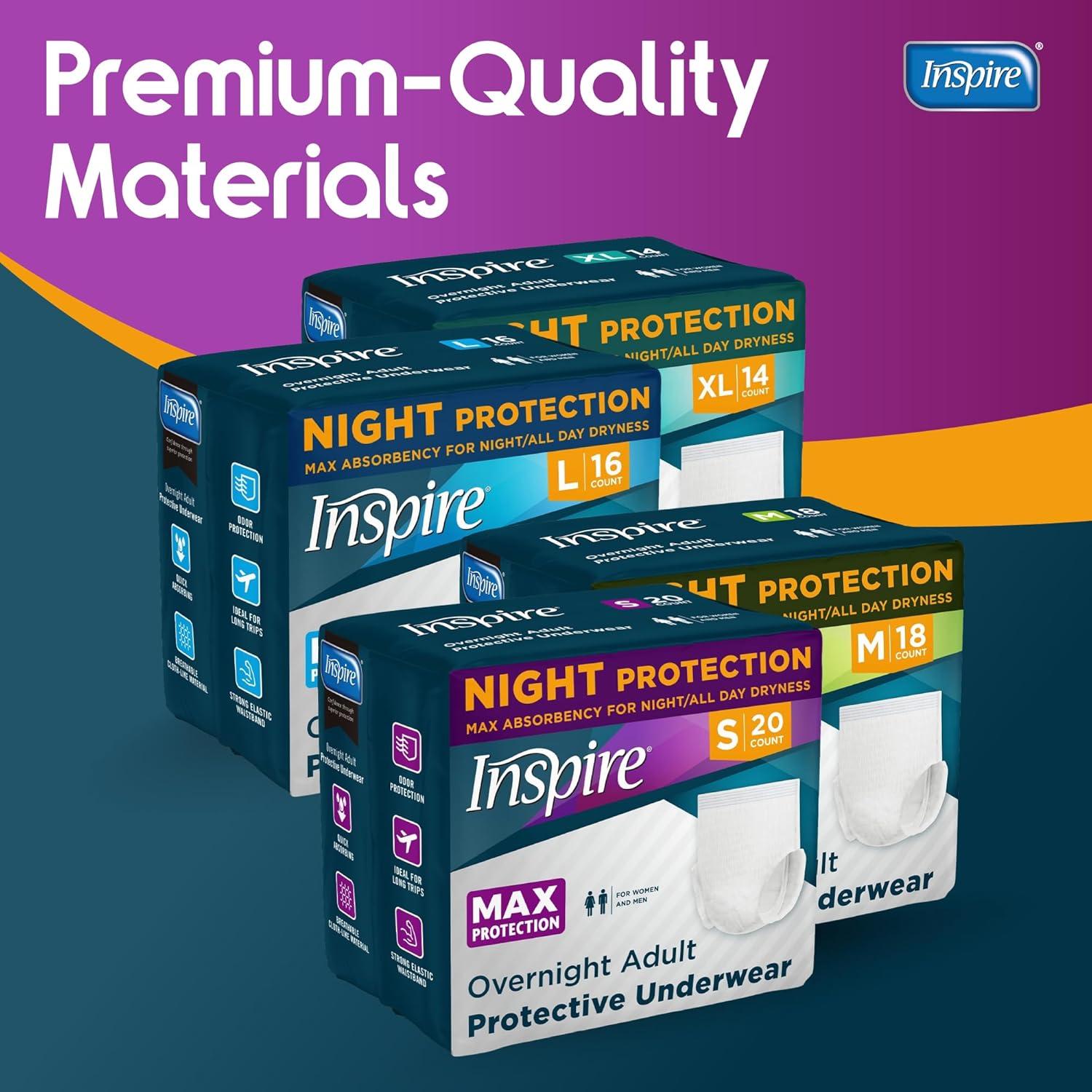 image:imageInspire Adult Diapers Women or Men MAX Absorbency Our Most Absorbent and Dry Incontinence Underwear for Women or Men Leak Proof Diaper Overnight or Daytime for HeavySmall 20 Count