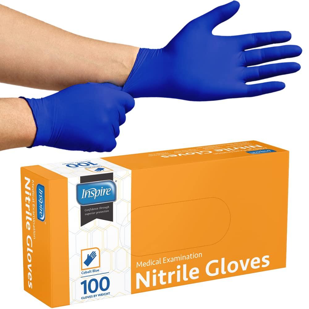 image:imageInspire Black Nitrile Disposable Gloves 45 Nitrile Disposable Safety Medical Cooking Cleaning Black GlovesMedium