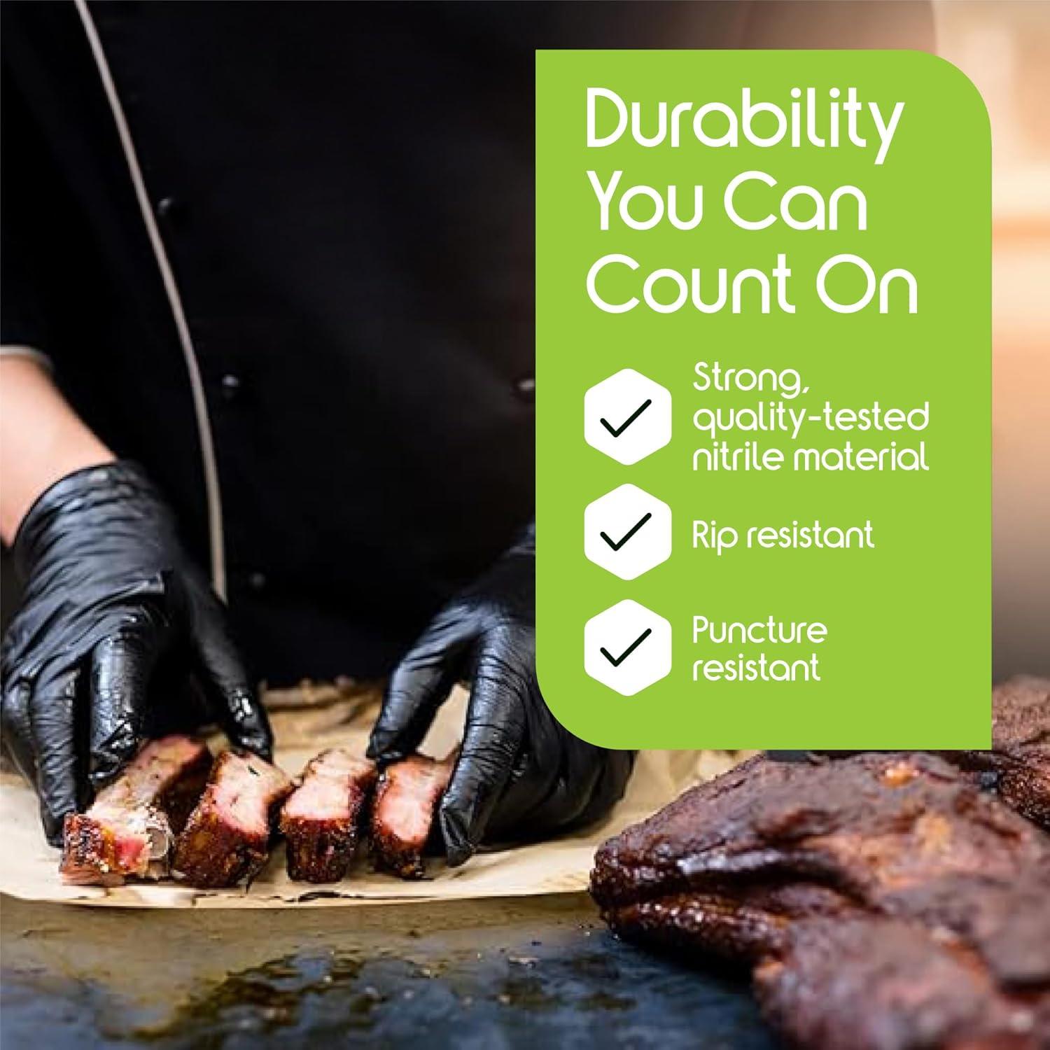 image:imageInspire Black Nitrile Disposable Gloves 45 Nitrile Disposable Safety Medical Cooking Cleaning Black GlovesMedium