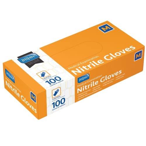 image:imageInspire Black Nitrile Disposable Gloves 45 Nitrile Disposable Safety Medical Cooking Cleaning Black GlovesMedium