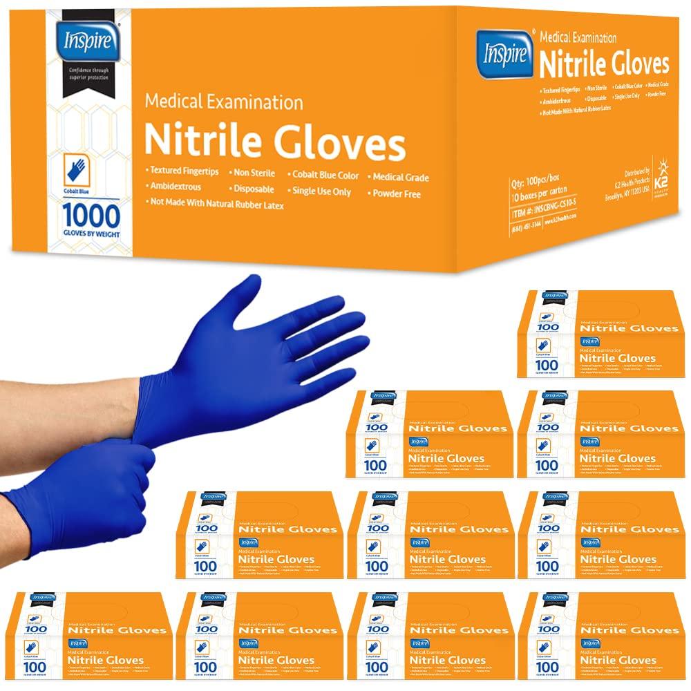 image:imageInspire Black Nitrile Disposable Gloves 45 Nitrile Disposable Safety Medical Cooking Cleaning Black GlovesXLarge