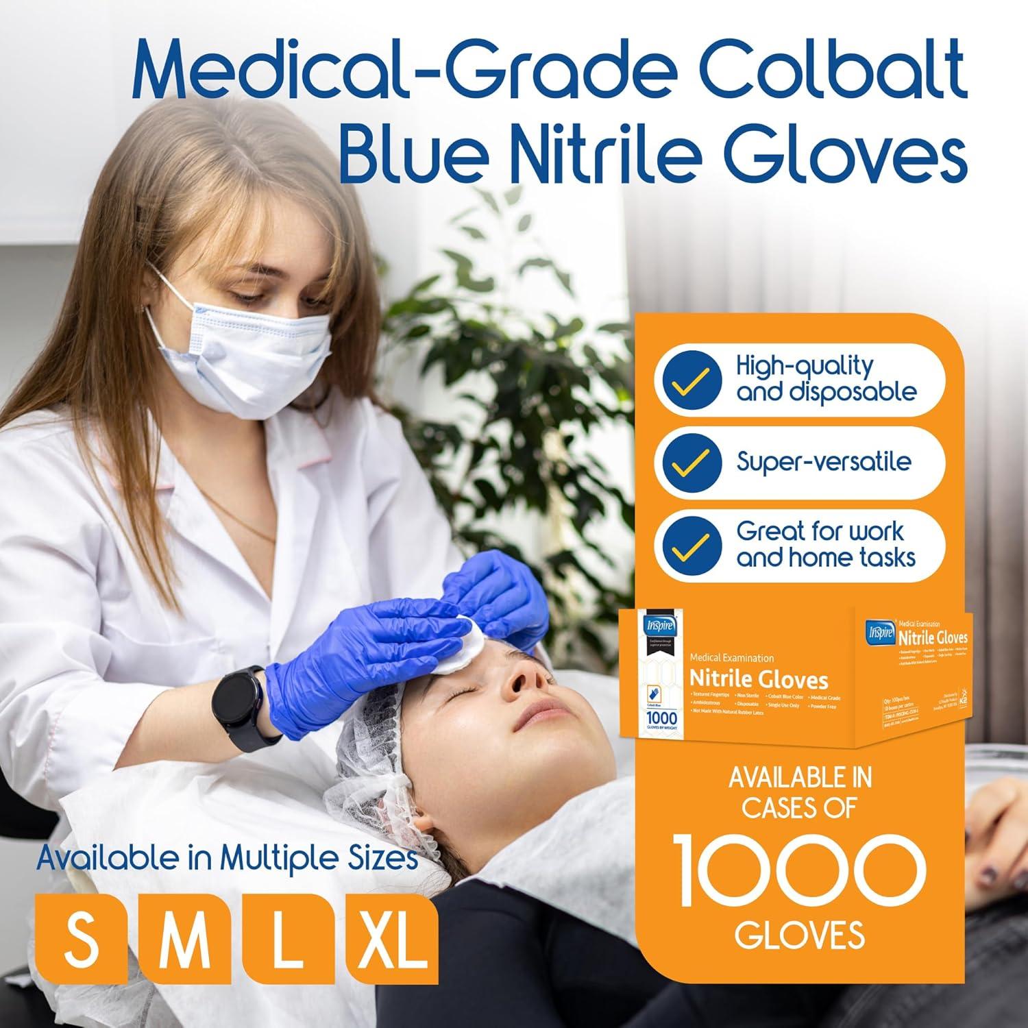 image:imageInspire Black Nitrile Disposable Gloves 45 Nitrile Disposable Safety Medical Cooking Cleaning Black GlovesXXLarge