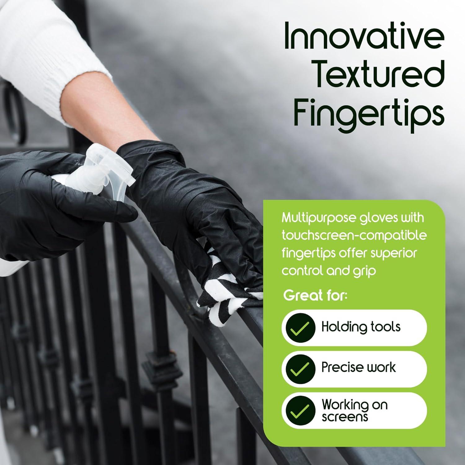 image:imageInspire Black Nitrile Gloves THE ORIGINAL Quality Black Gloves Disposable Latex Free 45 CookingNitrile