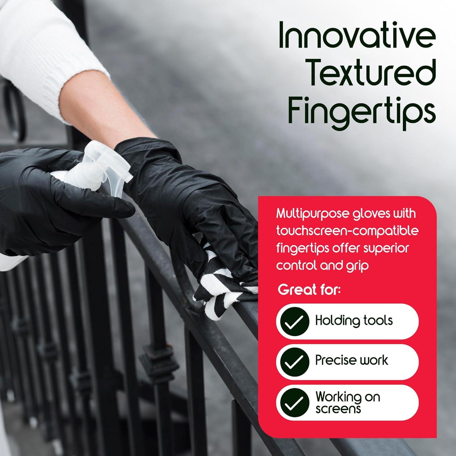 image:imageInspire Black Nitrile Gloves THE ORIGINAL Quality Black Gloves Disposable Latex Free 45 CookingNitrilevinyl Blend