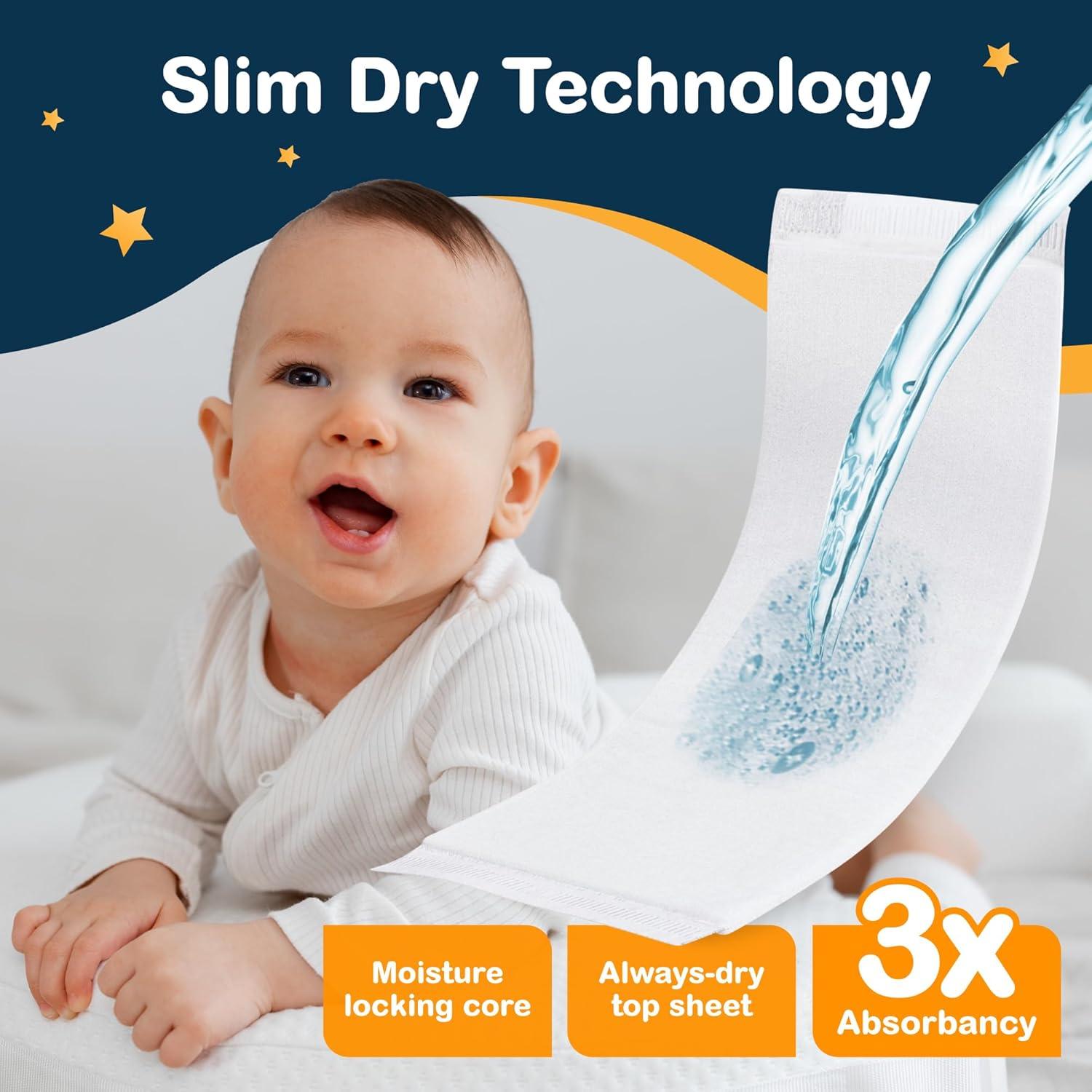 image:imageInspire Dimples Booster Pads Baby Diaper Doubler with Adhesive Boosts Diaper Absorbency No More leaks 30 Count with Adhesive for Secure Fit 30 Count