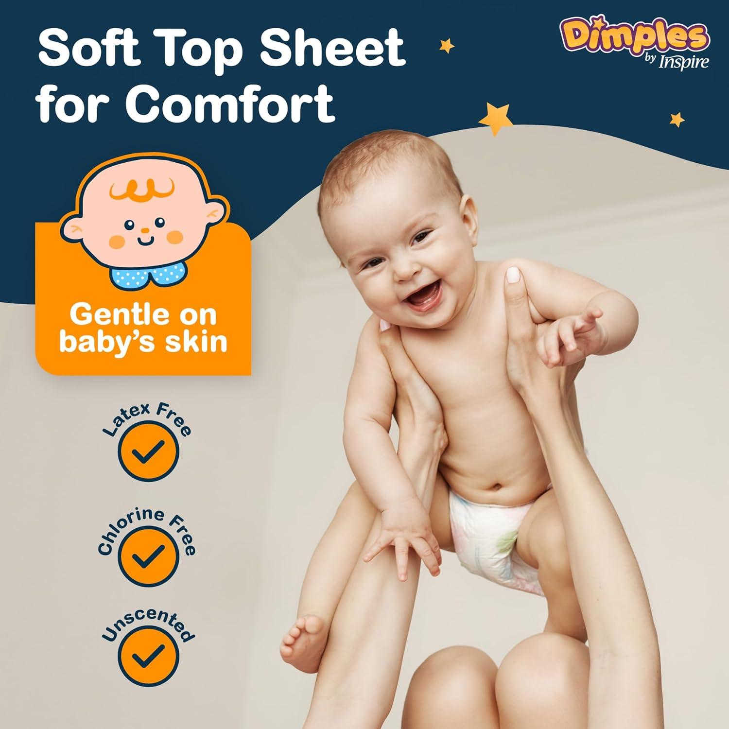 image:imageInspire Dimples Booster Pads Baby Diaper Doubler with Adhesive Boosts Diaper Absorbency No More leaks 30 Count with Adhesive for Secure Fit 30 Count