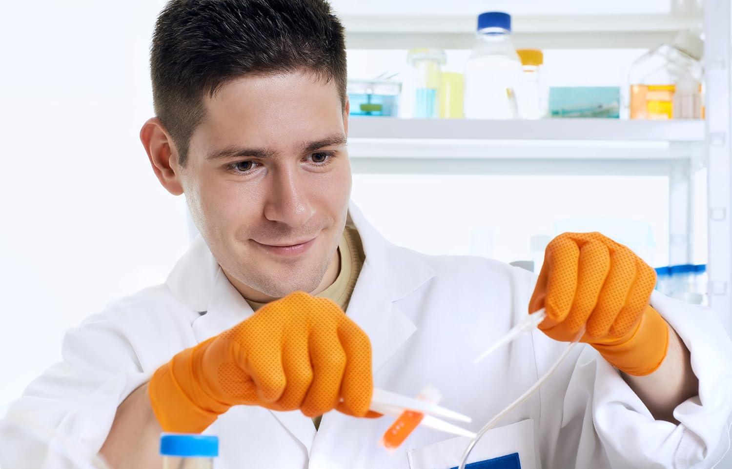 image:imageInspire HEAVY DUTY ORIGINAL Stretch Nitrile Black Gloves Disposable Latex Free Food Mechanic 6mil Black or 8 Mil Orange8mil Orange