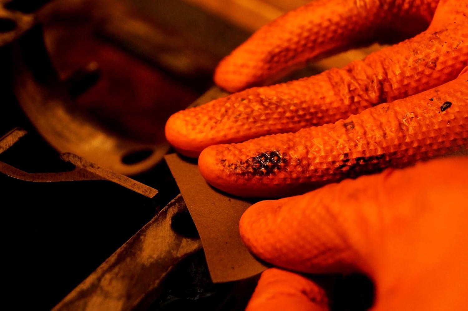 image:imageInspire HEAVY DUTY ORIGINAL Stretch Nitrile Black Gloves Disposable Latex Free Food Mechanic 6mil Black or 8 Mil Orange8mil Orange
