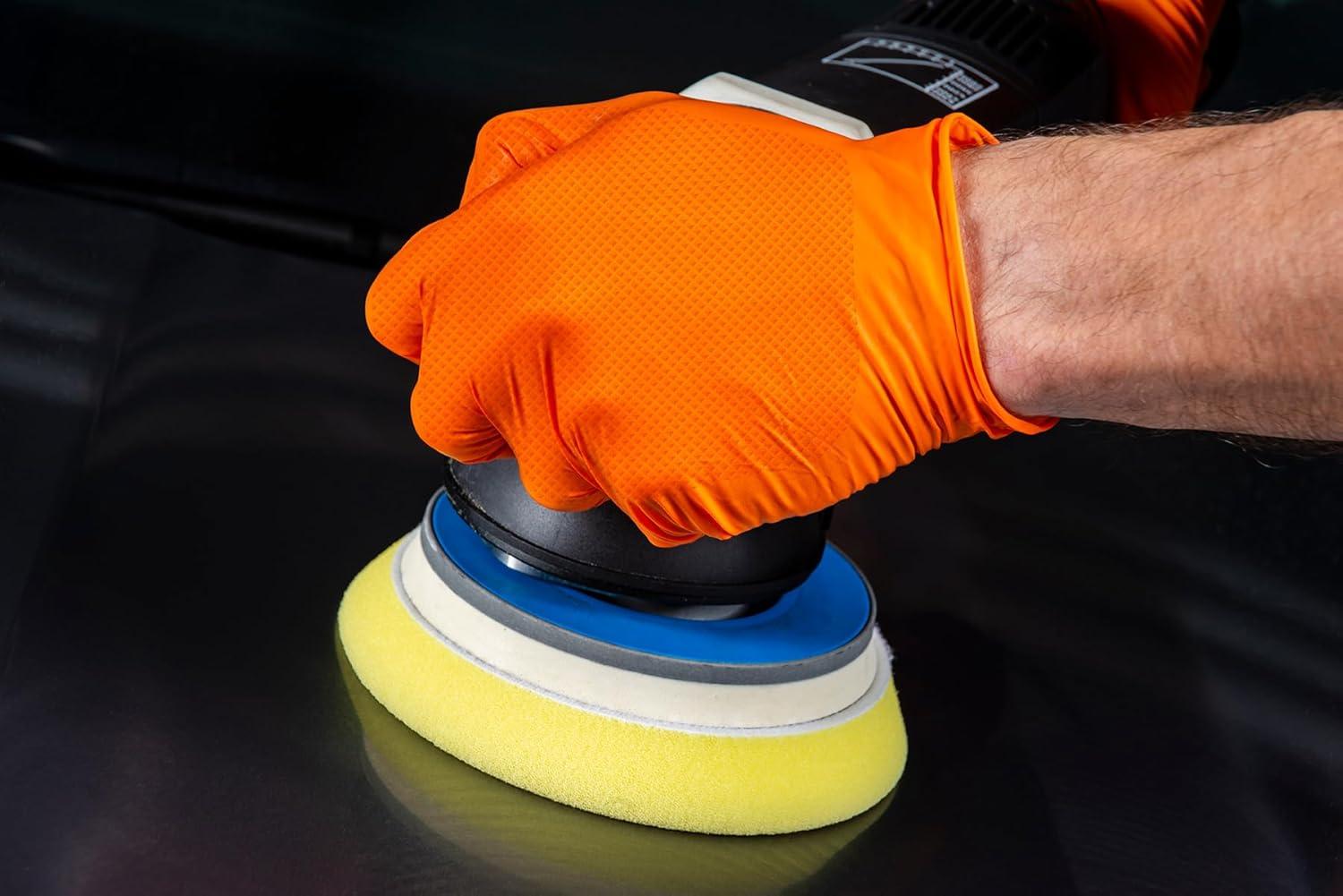 image:imageInspire HEAVY DUTY ORIGINAL Stretch Nitrile Black Gloves Disposable Latex Free Food Mechanic 6mil Black or 8 Mil Orange8mil Orange