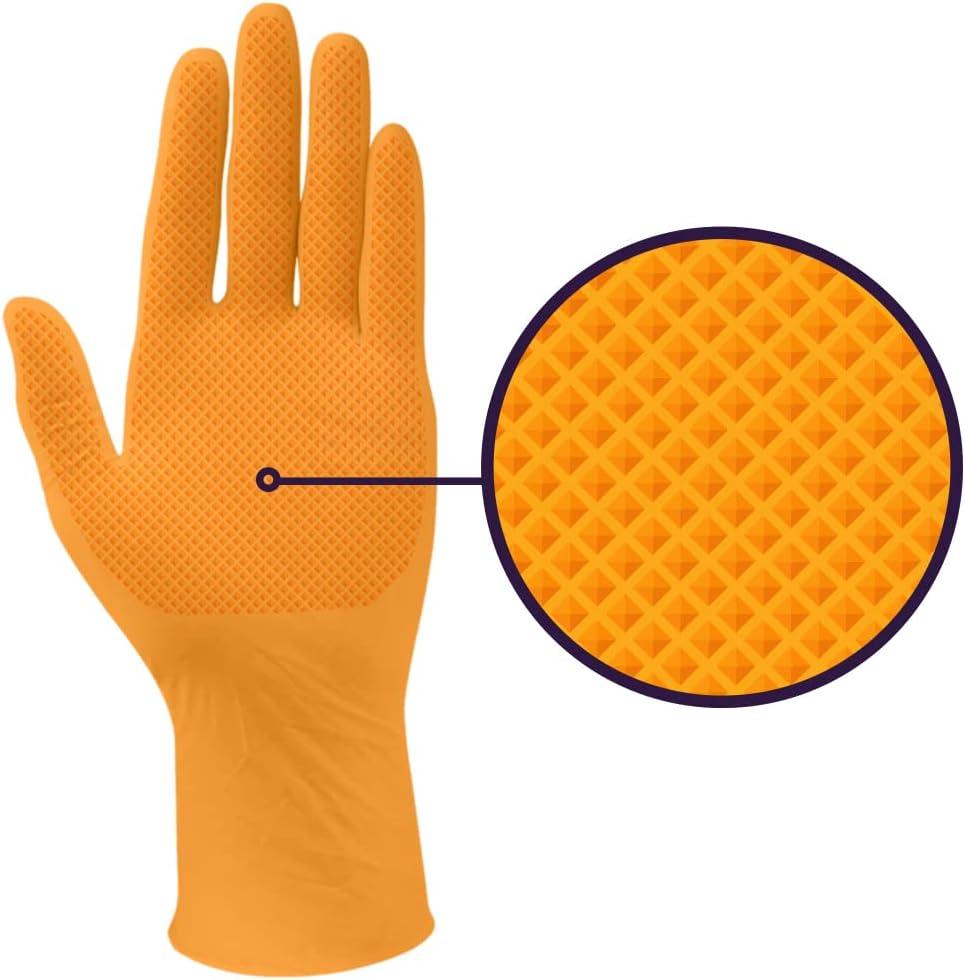 image:imageInspire HEAVY DUTY ORIGINAL Stretch Nitrile Black Gloves Disposable Latex Free Food Mechanic 6mil Black or 8 Mil Orange8mil Orange