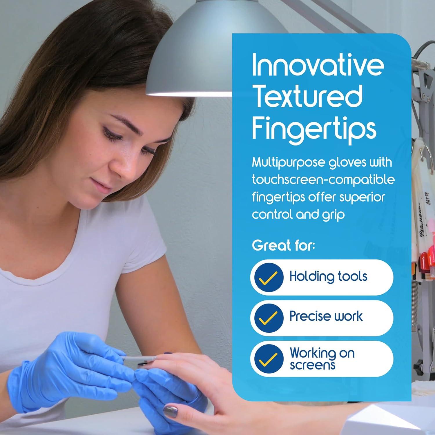 image:imageInspire Nitrile Exam Gloves The Original Quality Stretch Nitrile Cobalt Blue 45 Gloves Disposable Latex Free Medical EMTLight Blue