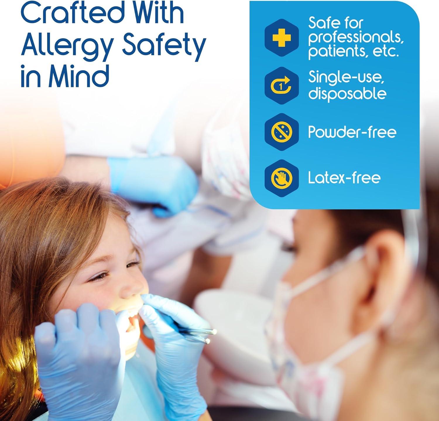 image:imageInspire Nitrile Exam Gloves The Original Quality Stretch Nitrile Cobalt Blue 45 Gloves Disposable Latex Free Medical EMTLight Blue