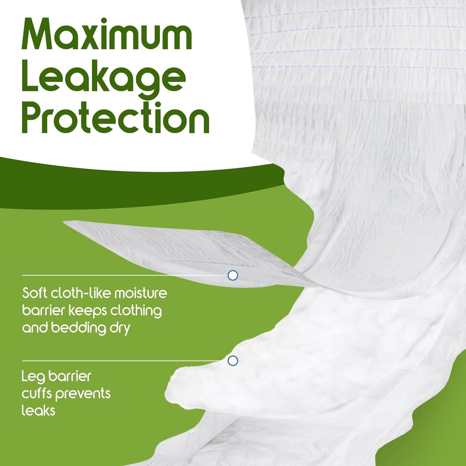 image:imageInspire Protective Underwear for Men and Women Adult Diapers for Bowel Incontinence Disposable Underwear for Women and Men 4 Bags of 18 72 Total LargeLarge