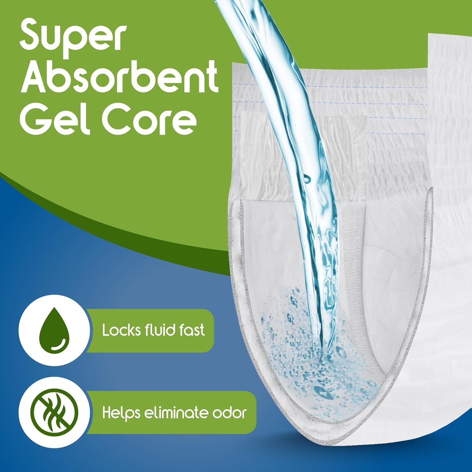 image:imageInspire Protective Underwear for Men and Women Adult Diapers for Bowel Incontinence Disposable Underwear for Women and Men 4 Bags of 18 72 Total LargeLarge