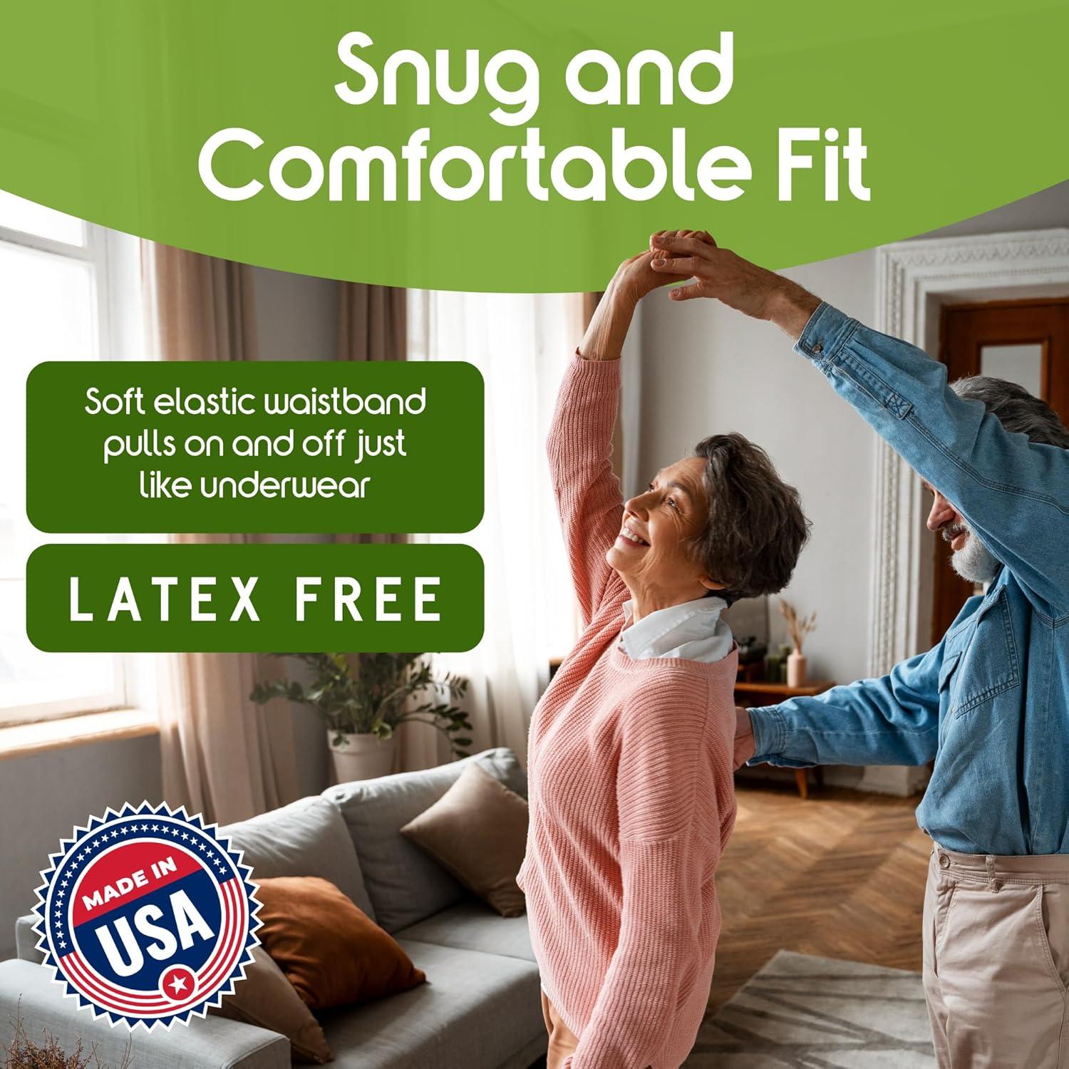 image:imageInspire Protective Underwear for Men and Women Adult Diapers for Bowel Incontinence Disposable Underwear for Women and Men 4 Bags of 18 72 Total LargeLarge