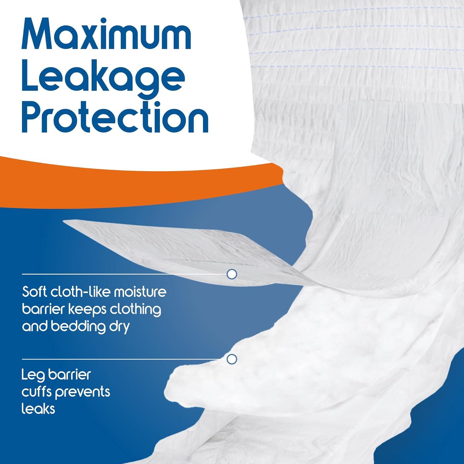 image:imageInspire Protective Underwear for Men and Women Adult Diapers for Bowel Incontinence Disposable Underwear for Women and Men 4 Bags of 18 72 Total LargeSmallMedium