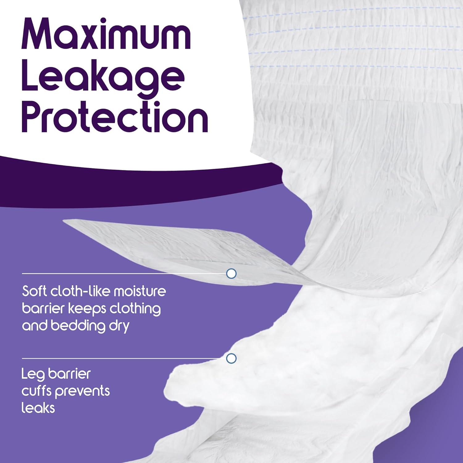 image:imageInspire Protective Underwear for Men and Women Adult Diapers for Bowel Incontinence Disposable Underwear for Women and Men 4 Bags of 18 72 Total LargeExtra Large
