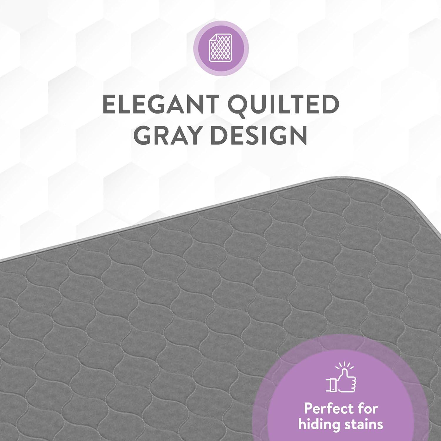 image:imageInspire Underpads Stain Hiding Gray Reusable Incontinence Bed Pads Waterproof Mattress Pad for Adults Babies and Dogs 34 X 36 4 Pack18 X 24 3 Pack