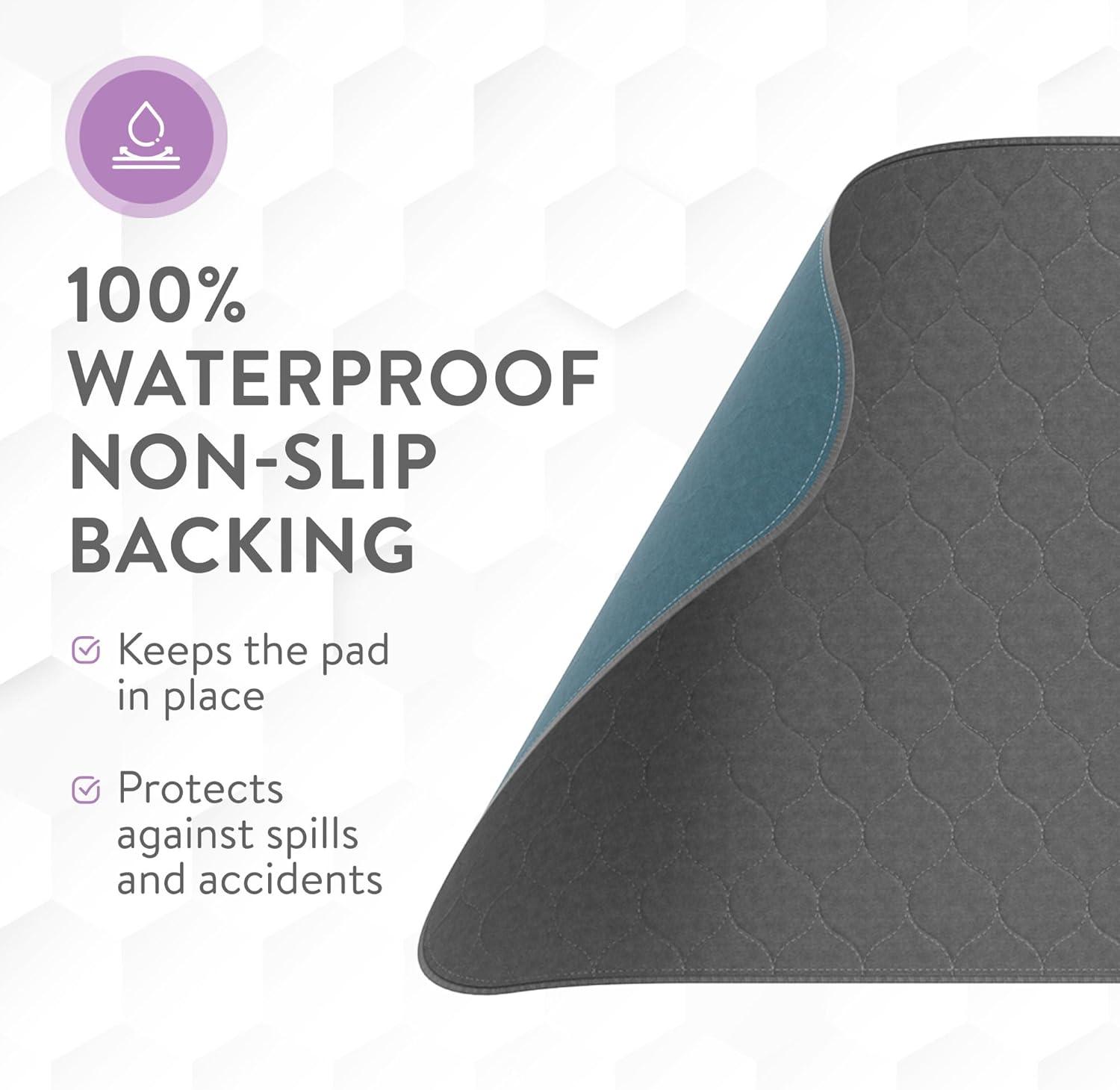 image:imageInspire Underpads Stain Hiding Gray Reusable Incontinence Bed Pads Waterproof Mattress Pad for Adults Babies and Dogs 34 X 36 4 Pack18 X 24 3 Pack