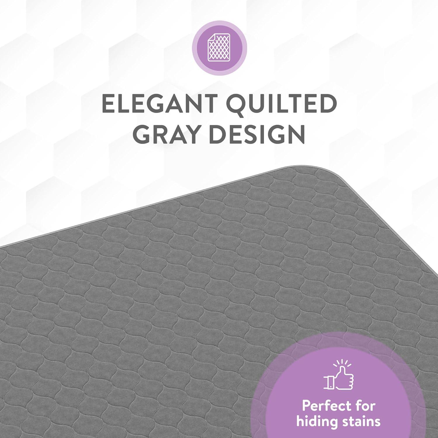 image:imageInspire Underpads Stain Hiding Gray Reusable Incontinence Bed Pads Waterproof Mattress Pad for Adults Babies and Dogs 34 X 36 4 Pack34 X 36 2 Pack