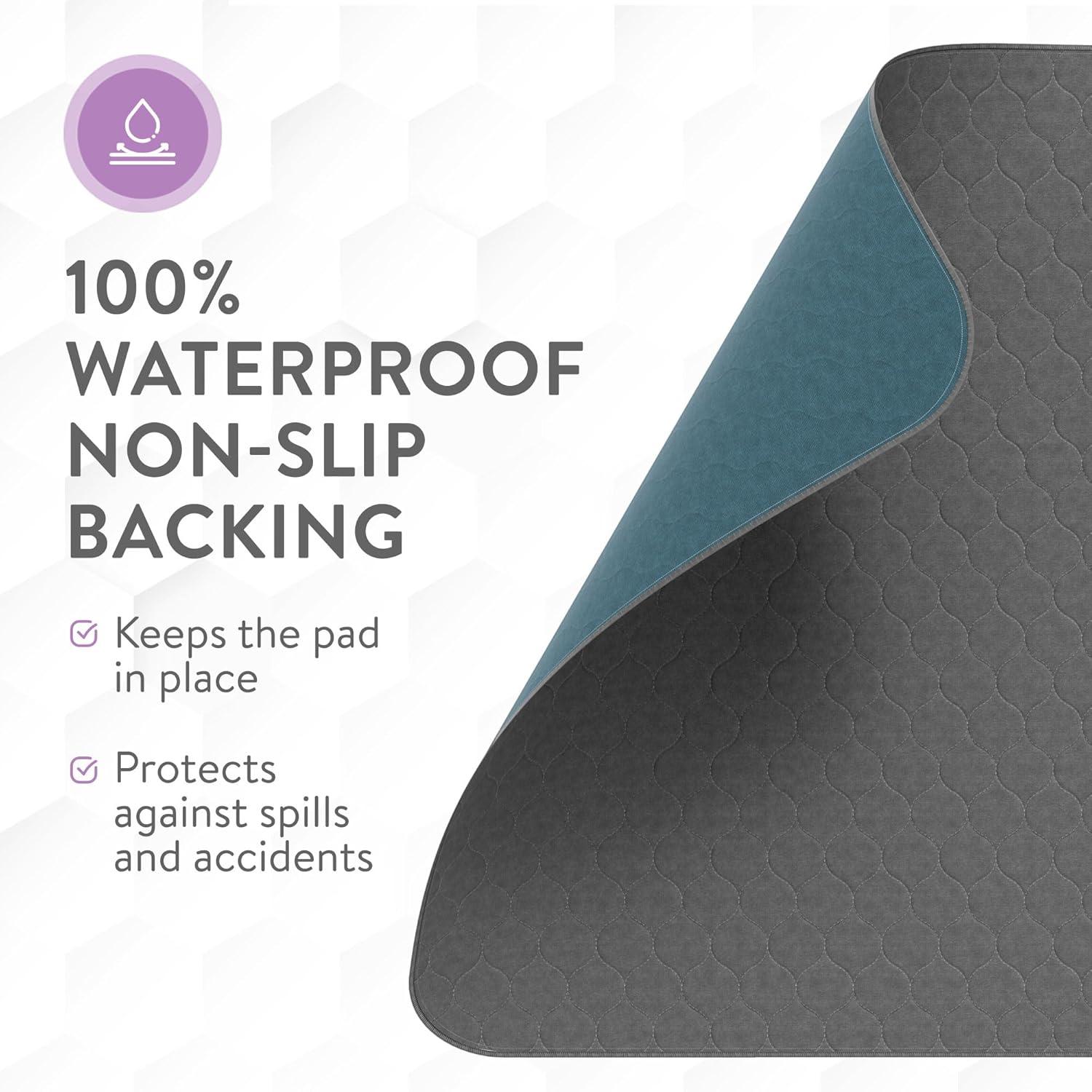 image:imageInspire Underpads Stain Hiding Gray Reusable Incontinence Bed Pads Waterproof Mattress Pad for Adults Babies and Dogs 34 X 36 4 Pack34 X 36 4 Pack