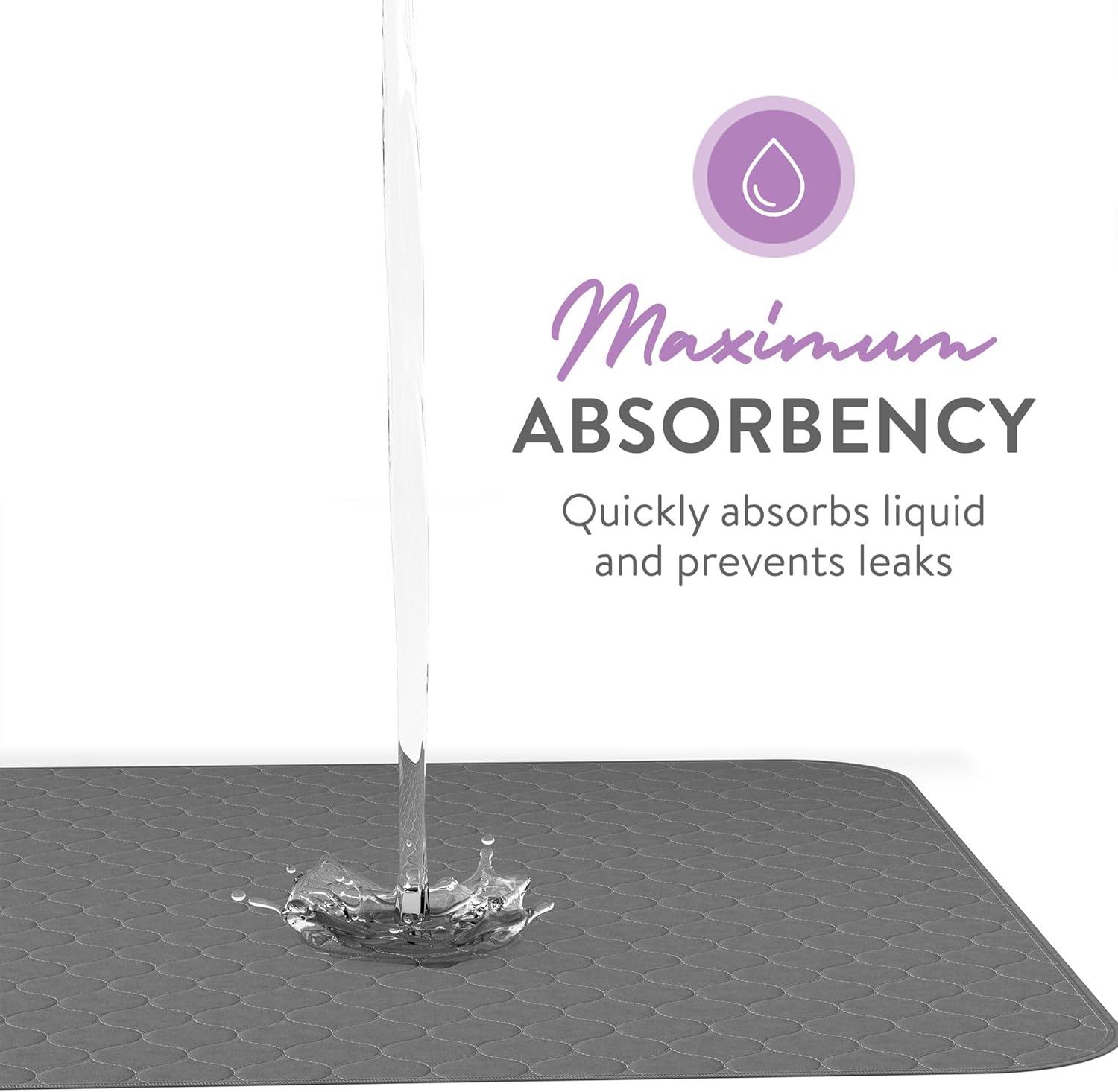 image:imageInspire Underpads Stain Hiding Gray Reusable Incontinence Bed Pads Waterproof Mattress Pad for Adults Babies and Dogs 34 X 36 4 Pack34 X 36 4 Pack