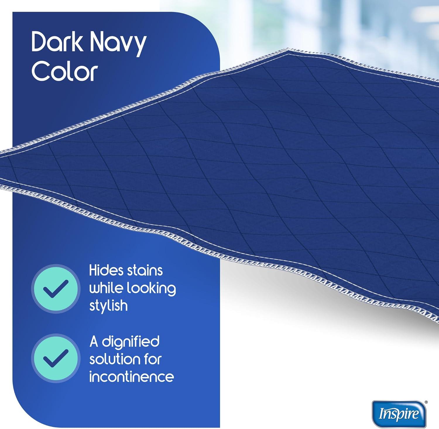 image:imageInspire Waterproof Chair Pad Dark Colored to Hide Stains 18 x 24  Quilted for Incontinence Washable for Adults and Kids Reusable Underpad18x24  1 Pack