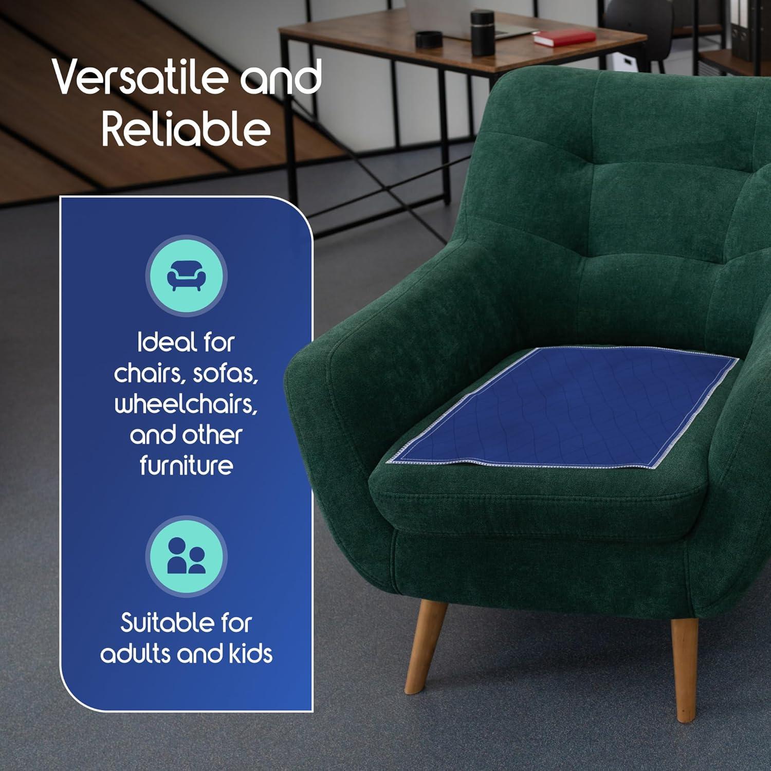 image:imageInspire Waterproof Chair Pad Dark Colored to Hide Stains 18 x 24  Quilted for Incontinence Washable for Adults and Kids Reusable Underpad18x24  1 Pack