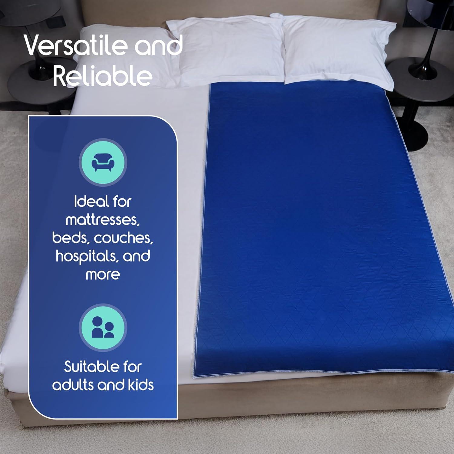 image:imageInspire Waterproof Chair Pad Dark Colored to Hide Stains 18 x 24  Quilted for Incontinence Washable for Adults and Kids Reusable Underpad34x72  1 Pack