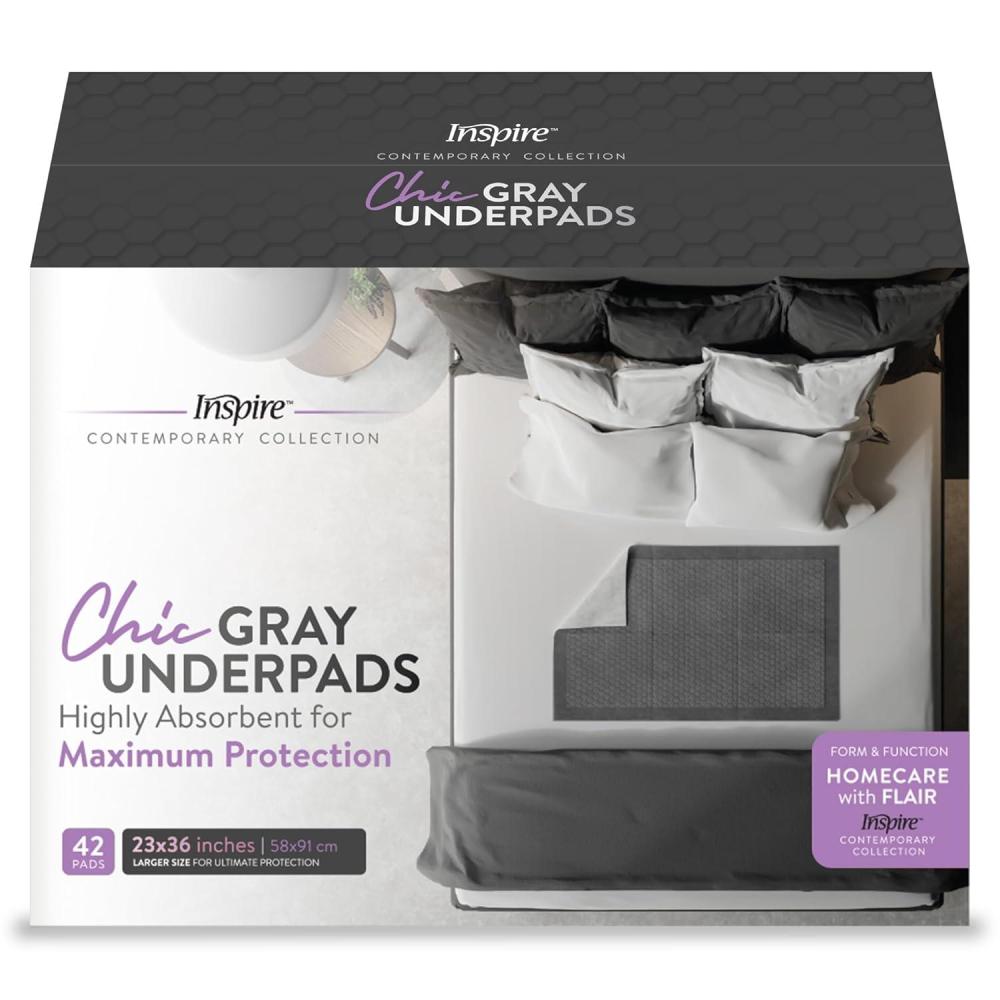 image:imageInspire 46 Count 36 x 36 Ultra Absorbent Underpads for Incontinence Waterproof Bed Pads Leakproof Quick Drying Hospital Bed Pads Disposable Adult Mattress Protector XXL Chucks Pads23 x 36 Pack of 42