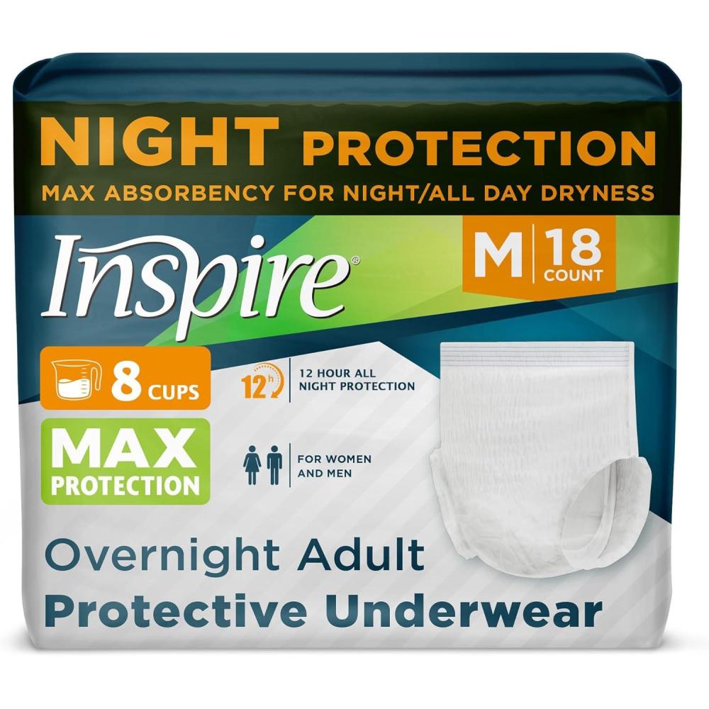 image:imageInspire Adult Diapers Women or Men  MAX Absorbency  Our Most Absorbent and Dry Incontinence Underwear for Women or Men  Leak Proof Diaper Overnight or Daytime for HeavyMedium 18 Count