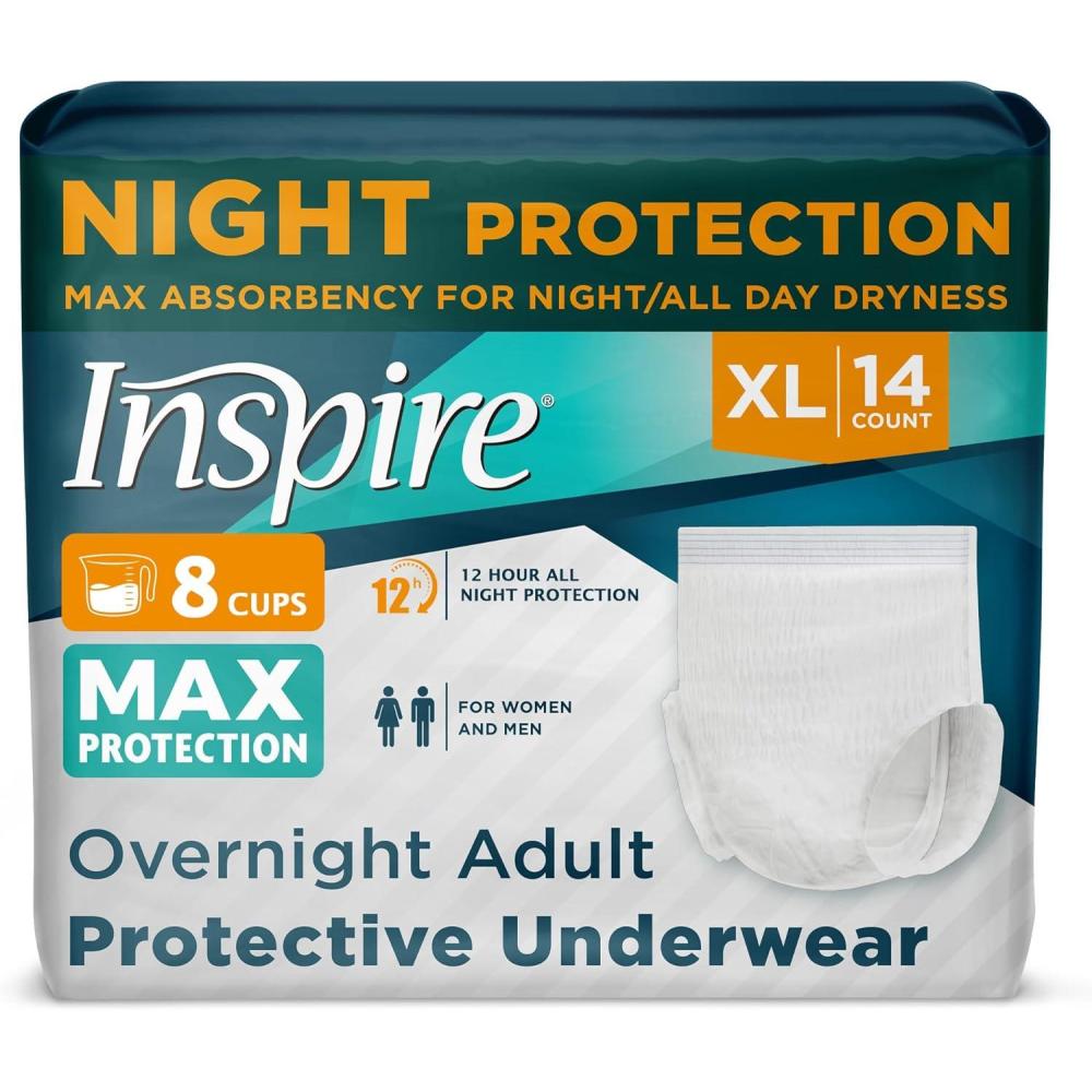 image:imageInspire Adult Diapers Women or Men  MAX Absorbency  Our Most Absorbent and Dry Incontinence Underwear for Women or Men  Leak Proof Diaper Overnight or Daytime for HeavyXL 14 Count