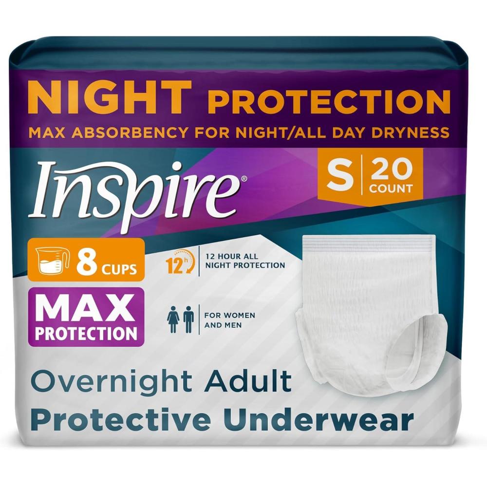 image:imageInspire Adult Diapers Women or Men MAX Absorbency Our Most Absorbent and Dry Incontinence Underwear for Women or Men Leak Proof Diaper Overnight or Daytime for HeavySmall 20 Count