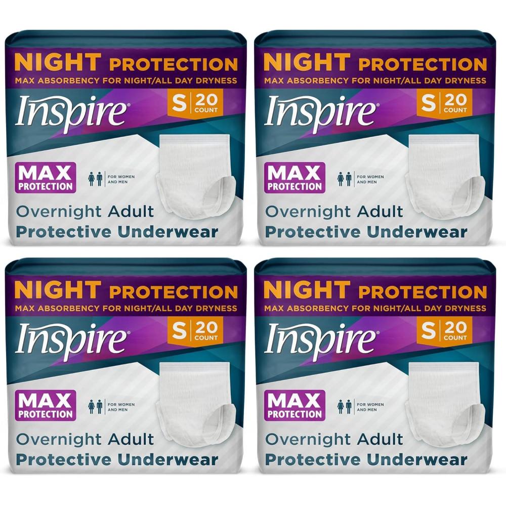 image:imageInspire Adult Diapers Women or Men MAX Absorbency Our Most Absorbent and Dry Incontinence Underwear for Women or Men Leak Proof Diaper Overnight or Daytime for HeavySmall 80 Count
