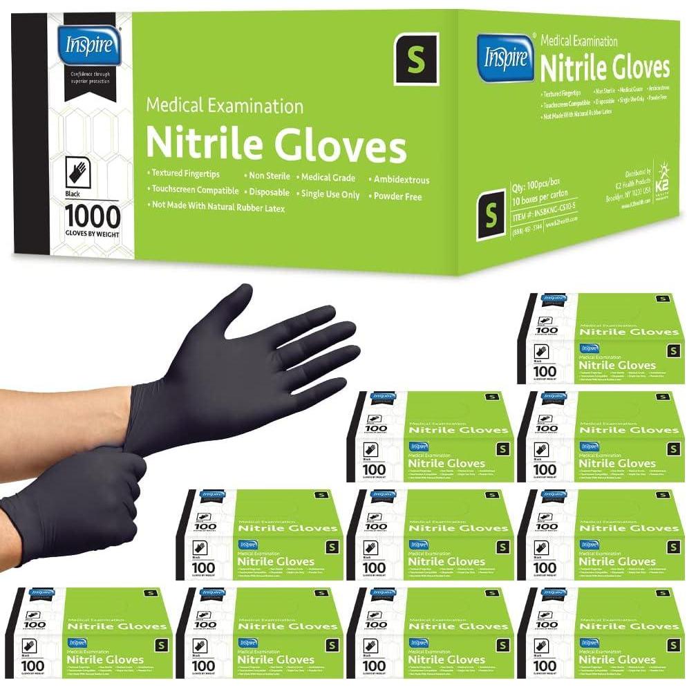 image:imageInspire Black Nitrile Gloves THE ORIGINAL Quality Black Gloves Disposable Latex Free 45 CookingCase of 1000