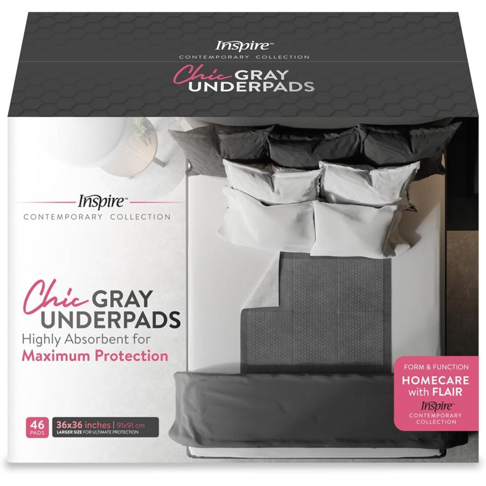 image:imageInspire Extra Large Super Absorbent Disposable Bed Pads for Chronic Incontinence Ultra Thick and Absorbent Bed Pads Disposable Adult  Pee Pads for Adults 30 X 36 Pack of 5036 X 36