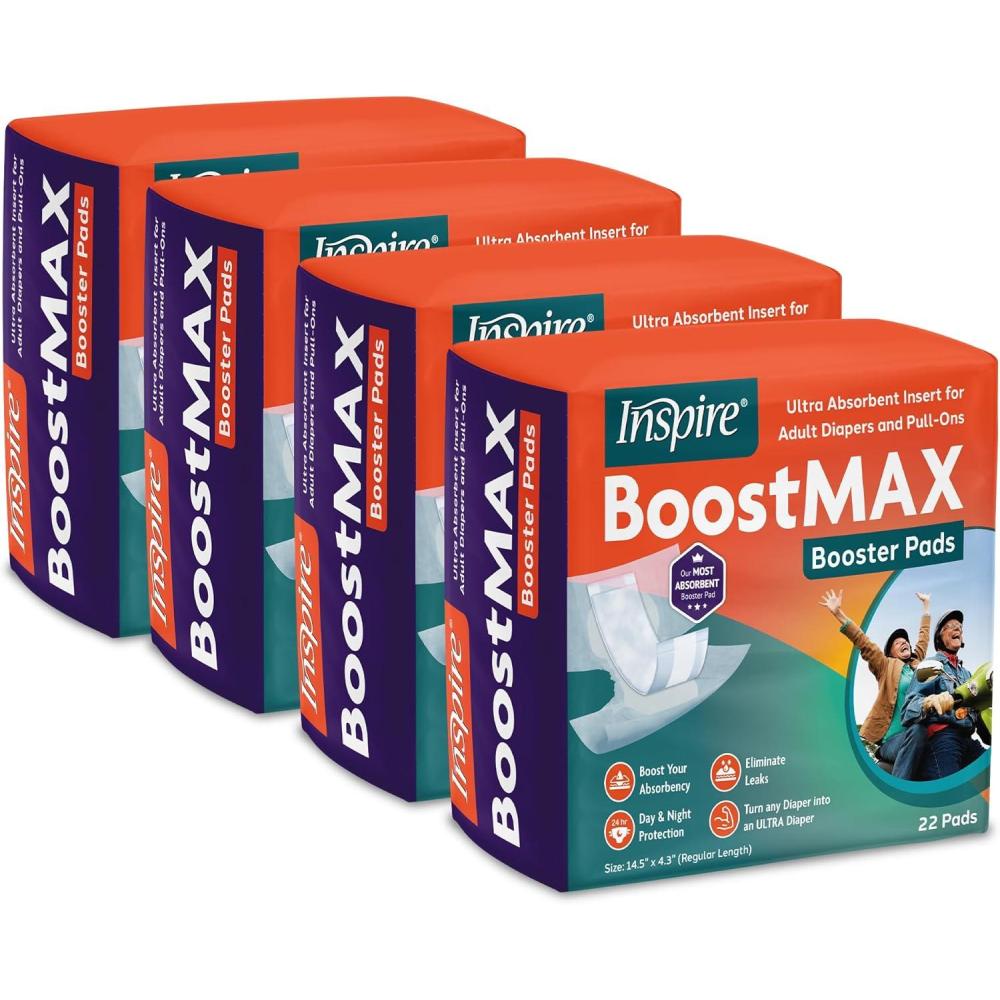 image:imageInspire Incontinence Booster Pads Super Absorbent Absorbs Over 5 Cups Incontinence Pad Insert Liner Women and Men Diaper Pads Inserts for Adult Diapers OvernightRegular 145 x 43 88 Count