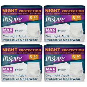 Inspire Adult Diapers Women or Men – MAX Absorbency | Our Most Absorbent and Dry, Incontinence Underwear for Women or Men | Leak Proof Diaper Overnight or Daytime for Heavy(Small (80 Count))