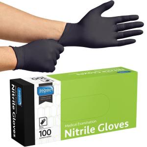 Inspire Black Nitrile Disposable Gloves | 4.5 Nitrile Disposable Safety Medical Cooking Cleaning Black Gloves(XX-Large)