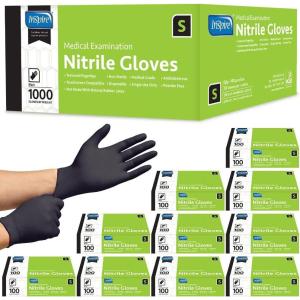Inspire Black Nitrile Gloves | THE ORIGINAL Quality Black Gloves Disposable Latex Free | 4.5 Cooking(Case of 1000)