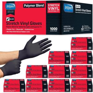 Inspire Black Nitrile Gloves | THE ORIGINAL Quality Black Gloves Disposable Latex Free | 4.5 Cooking(Nitrile-vinyl Blend)
