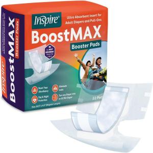 Inspire Incontinence Booster Pads Super Absorbent Absorbs Over 5 Cups! | Incontinence Pad Insert Liner Women and Men | Diaper Pads Inserts for Adult Diapers Overnight(Regular (14.5″ x 4.3″) – 22 Count)
