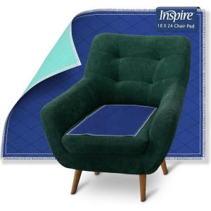 Inspire Waterproof Chair Pad, Dark Colored to Hide Stains, 18 x 24 – Quilted, for Incontinence Washable, for Adults and Kids Reusable Underpad(18×24 – 1 Pack)