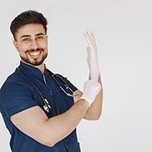image:imageInspire Medical Exam Gloves Powder Free Stretch Vinyl Gloves Disposable Latex Free Gloves Disposable Food Safe Food Prep Cooking GlovesMedium