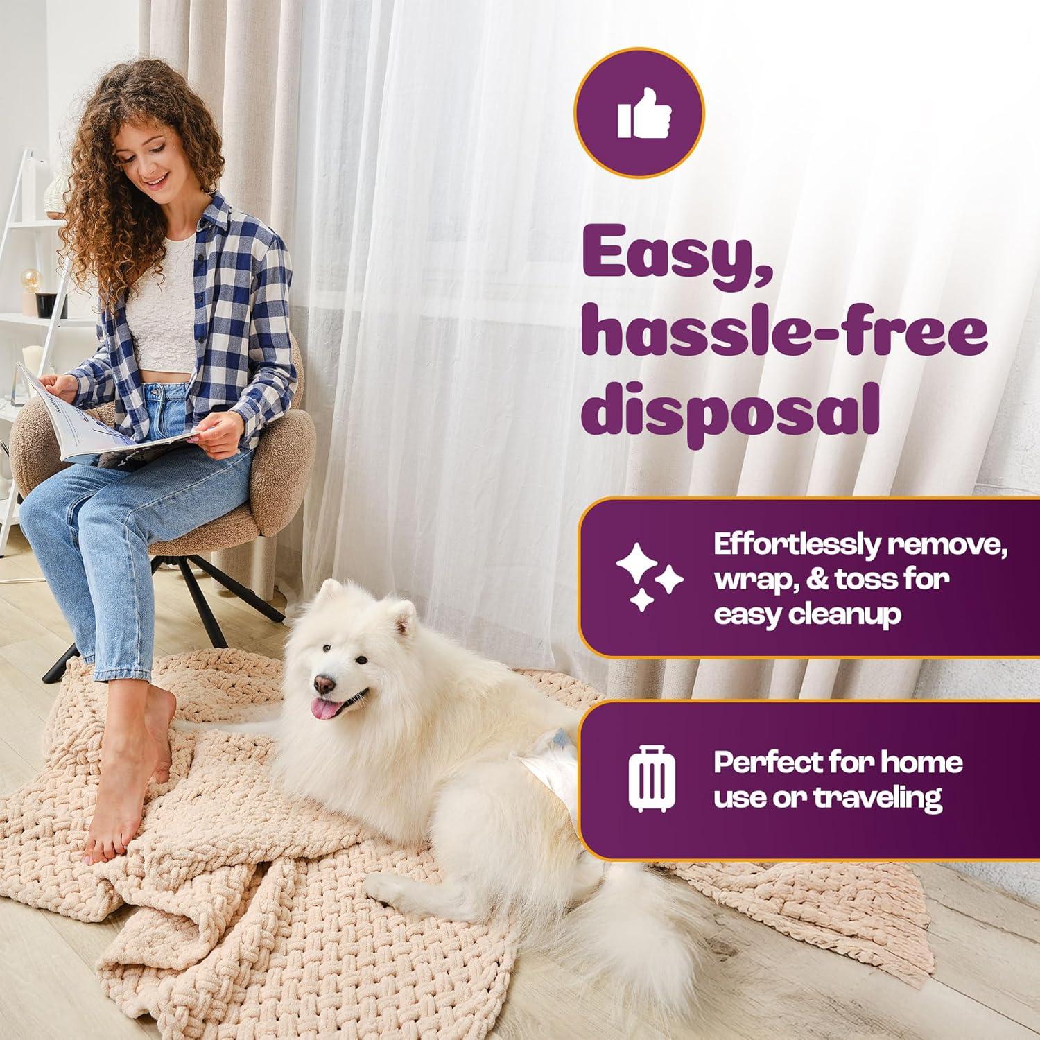 image:imageInspire Pet Care Dog Diapers Female Dogs Bulk Value Doggie Incontinence Accidents for Heat Pee or Period and Housebreaking XSmall 50 CountLarge 60 Count