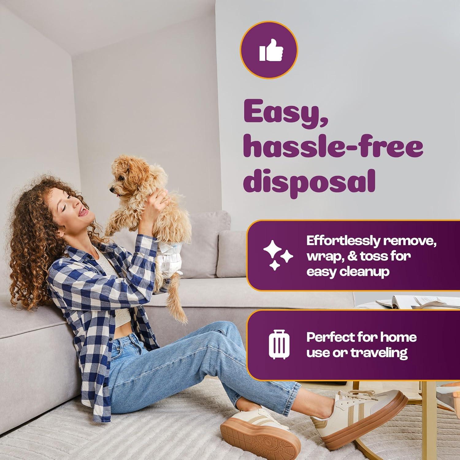 image:imageInspire Pet Care Dog Diapers Female Dogs Bulk Value Doggie Incontinence Accidents for Heat Pee or Period and Housebreaking XSmall 50 CountSmall 50 Count