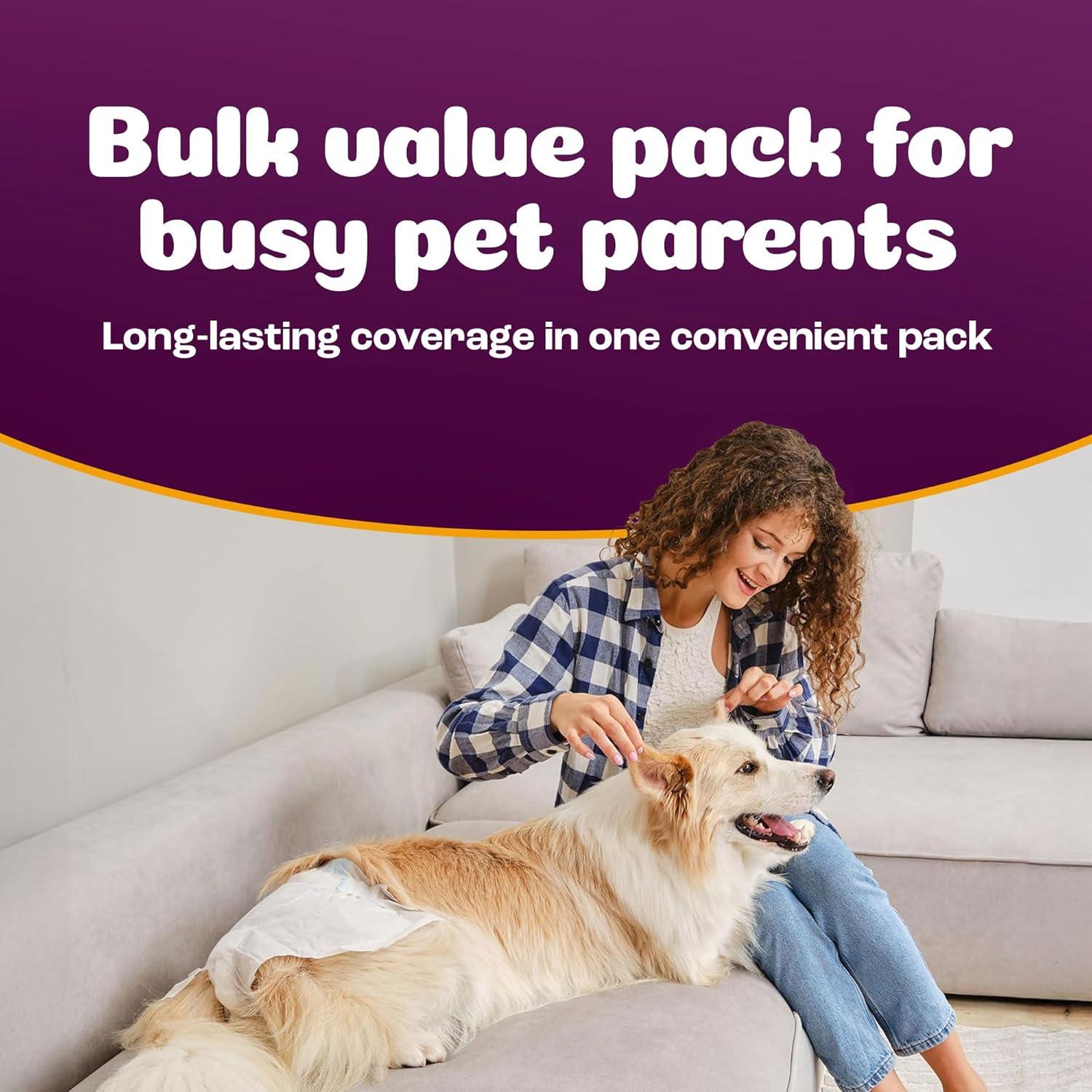 image:imageInspire Pet Care Dog Diapers Female Dogs Bulk Value Doggie Incontinence Accidents for Heat Pee or Period and Housebreaking XSmall 50 CountXLarge 56 Count