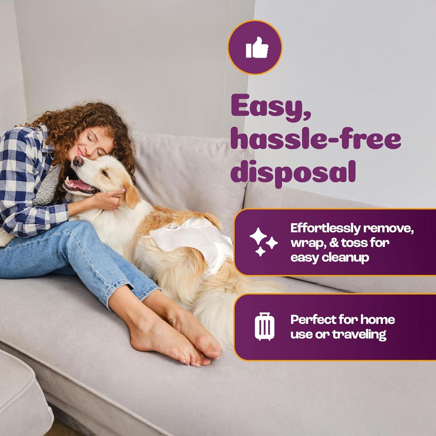 image:imageInspire Pet Care Dog Diapers Female Dogs Bulk Value Doggie Incontinence Accidents for Heat Pee or Period and Housebreaking XSmall 50 CountXLarge 56 Count